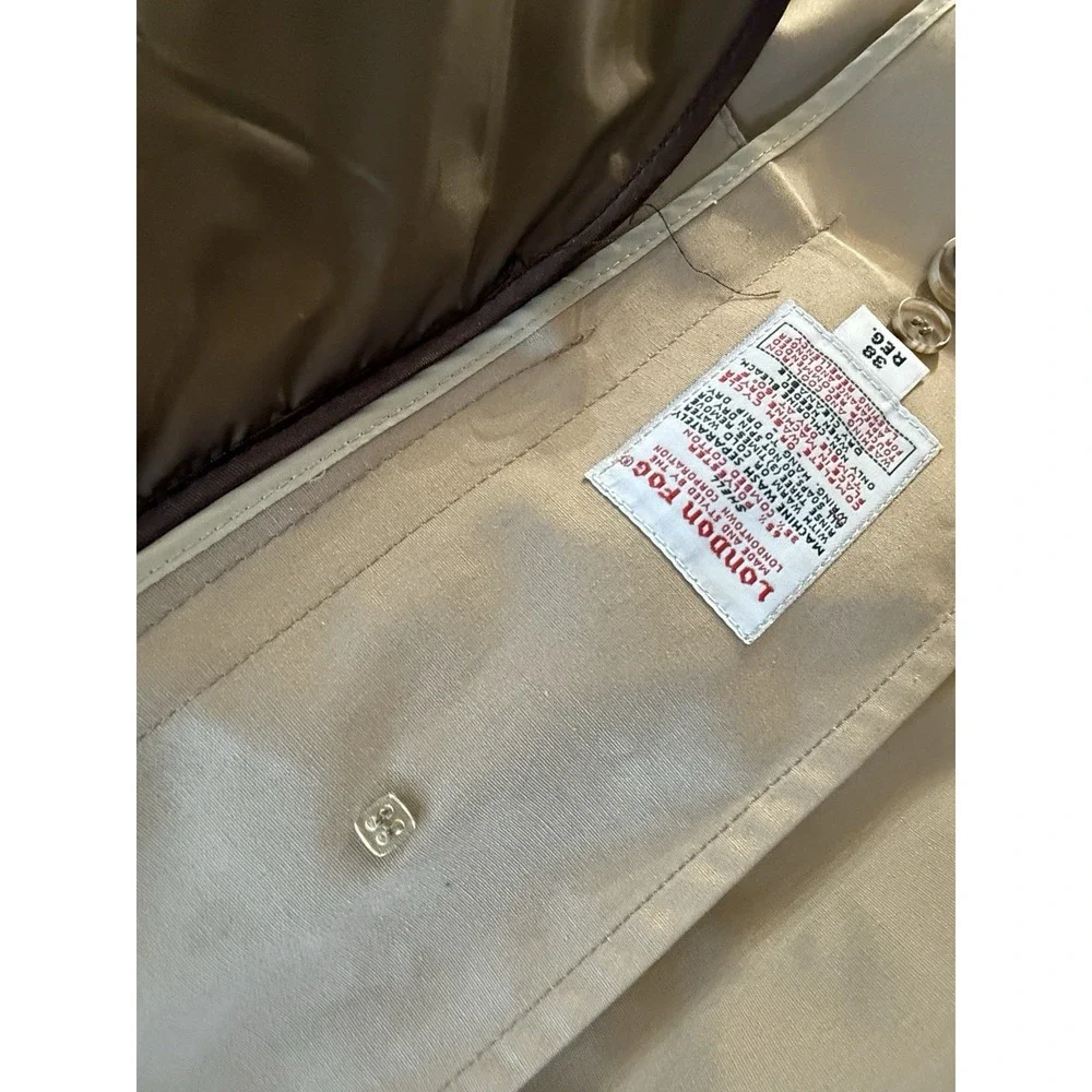 VTG 80s London Fog Maincoats Thinsulate Trench Coat Mens 38R Khaki USA Flawless
